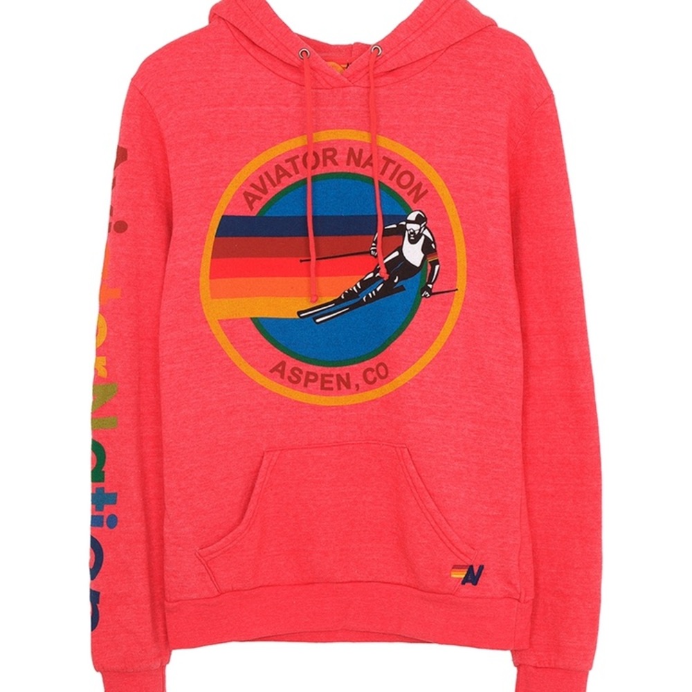 Aviator nation red logo hoodie